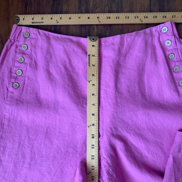 J. JILL Linen Full-Leg Sailor Crops Wide-Leg High-Waist - Picture 8 of 9